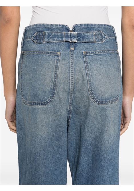 Jeans dritti con effetto vissuto in blu Junya watanabe - donna JUNYA WATANABE | JNP0141